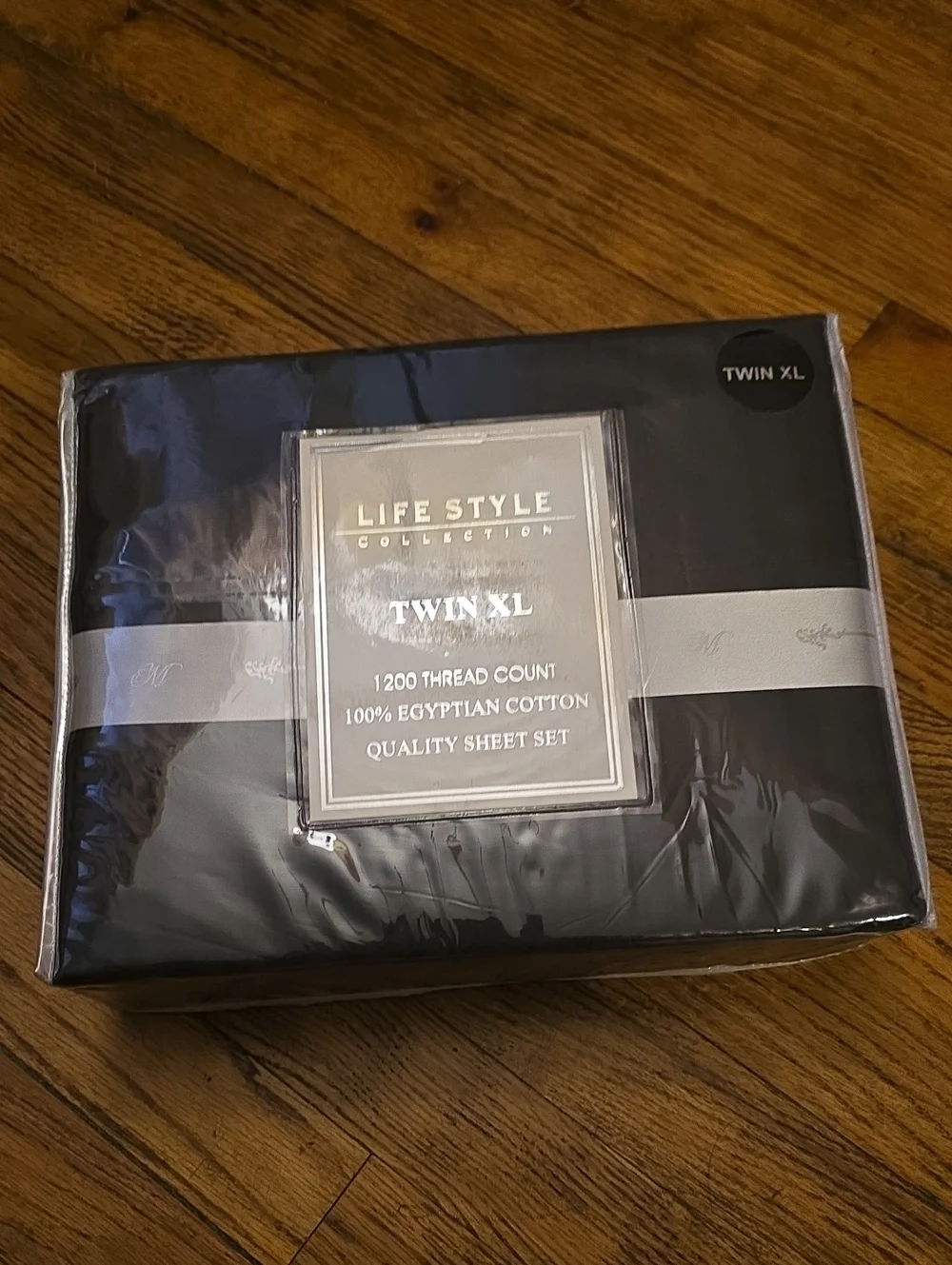 Life Style Collection Twin XL 1200 TC Egyptian Cotton Sheet Set - Black